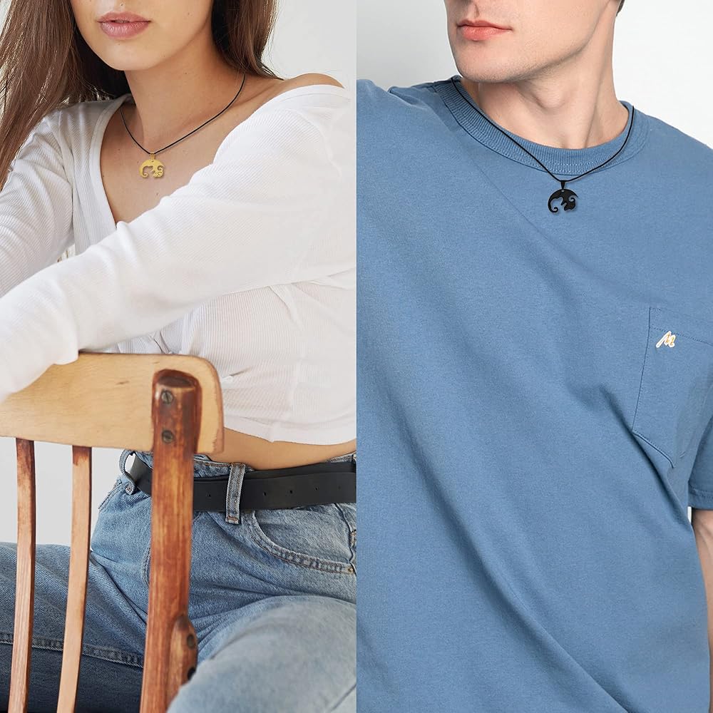 Yin Yang Dog Couple Necklace