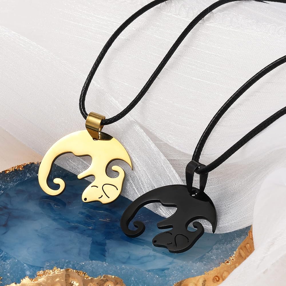 Yin Yang Dog Couple Necklace