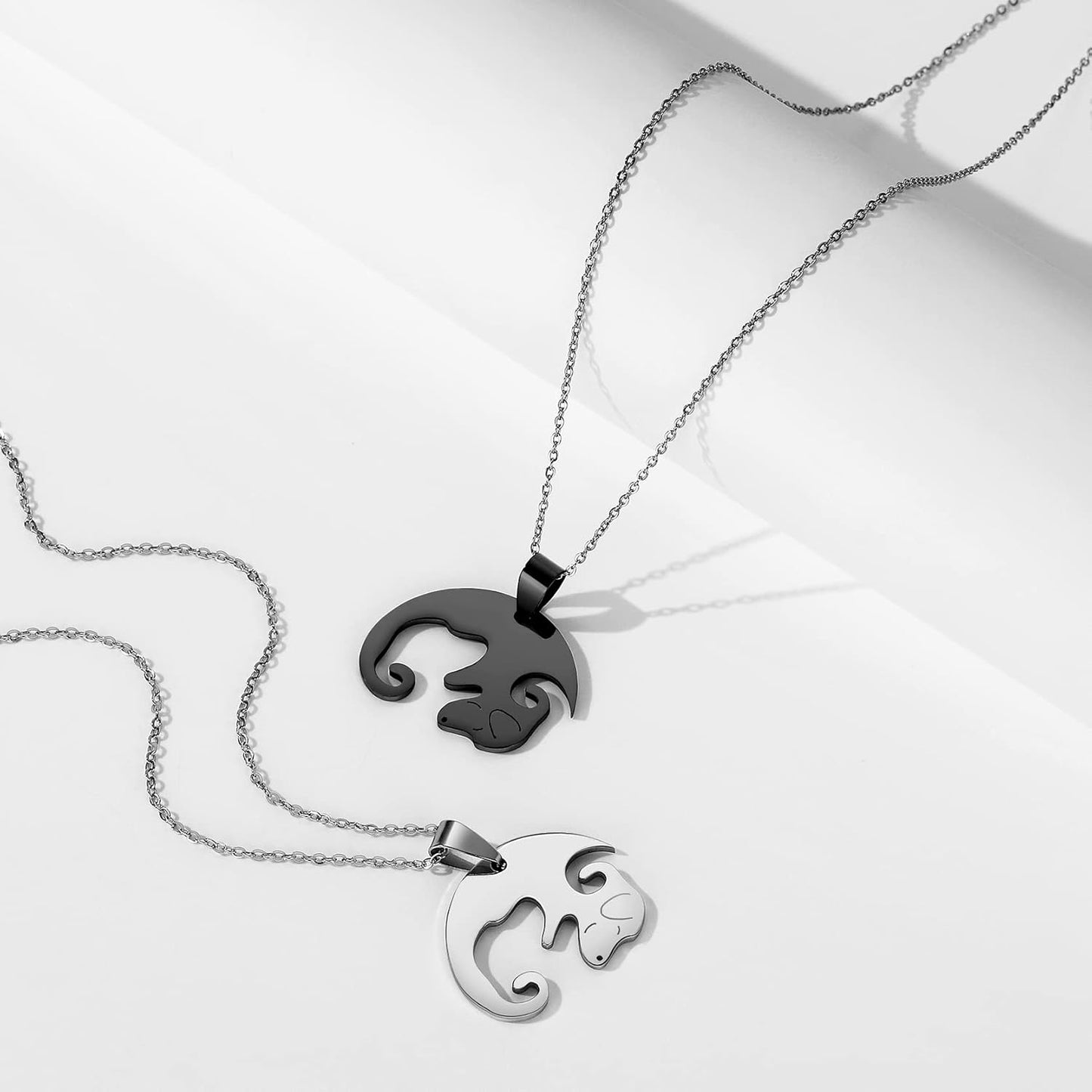 Yin Yang Dog Couple Necklace