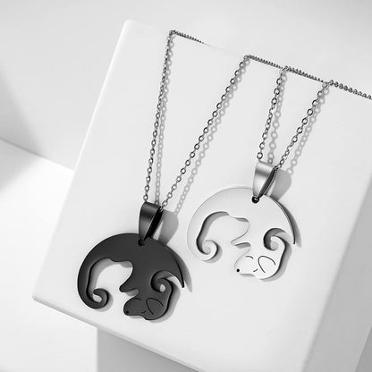 Yin Yang Dog Couple Necklace