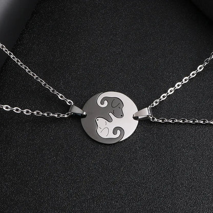 Yin Yang Dog Couple Necklace